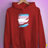 Transgender Pride Flag Ripped Reveal Hoodie - Red